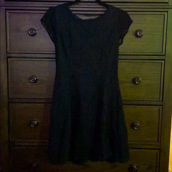 Black Lace Mini Dress - Picture 4 of 5